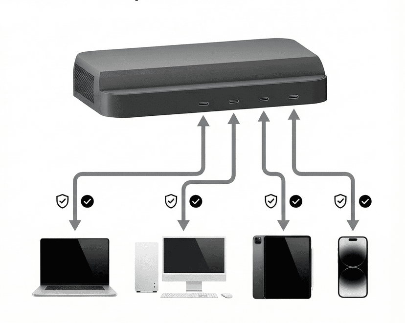 RocketBox supported devices connectivity diagram